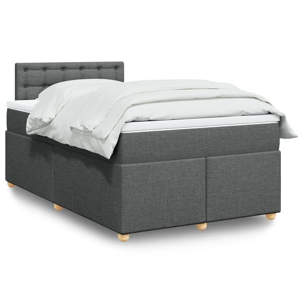 vidaXL Boxspringbett mit Matratze Dunkelgrau 120x190 cm Stoff, 3286634