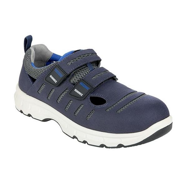 RUNNEX S1P-ESD-Sicherheitsklettsandalen FlexStar, blau/weiß/grau, Größe: 47, VE: 1 Paar, 5177-47