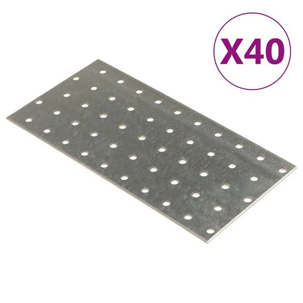 vidaXL Lochplatten 40 Stück 2 mm 200x100 mm Verzinkter Stahl, 155544