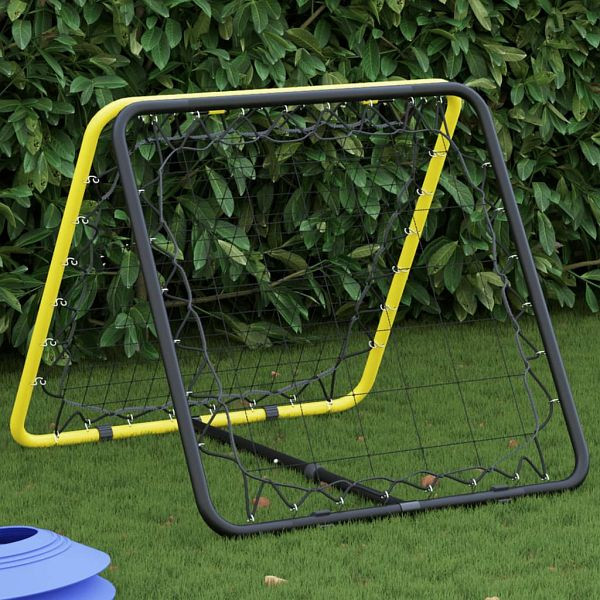 vidaXL Fußball-Rebounder Doppelseitig Verstellbar Gelb Schwarz Stahl, 4007969