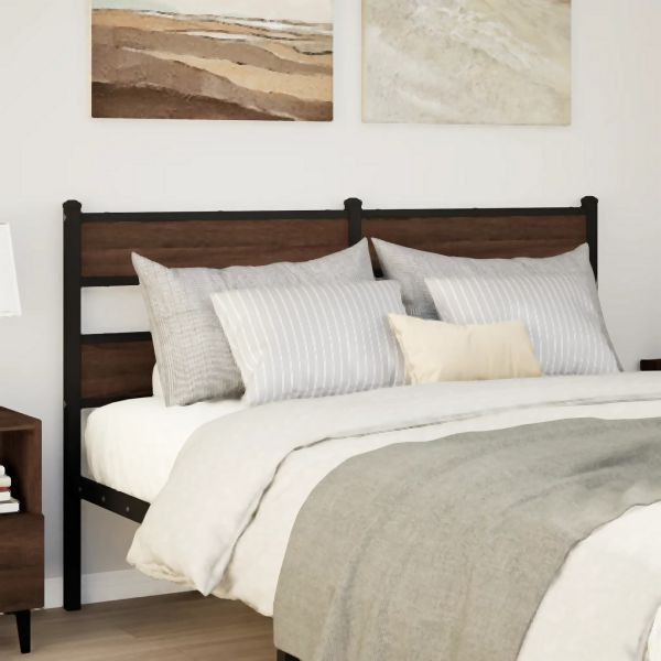 vidaXL Kopfteil Braun Eichen-Optik 140 cm Stahl und Holzwerkstoff, 4017184