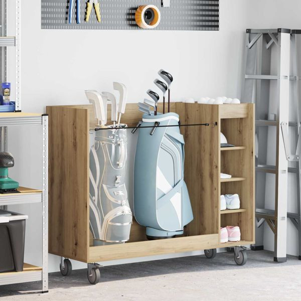 vidaXL Golf Schrank Mit Rad Uni Artisan-Eiche 120 x 45 x 98 cm, 899478