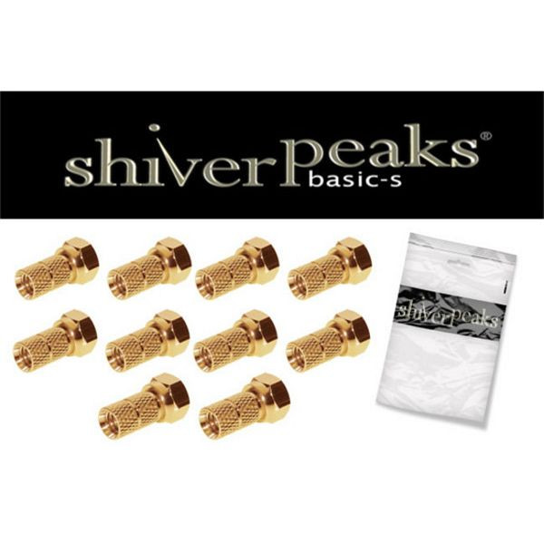 shiverpeaks BASIC-S, F-Stecker 6,0, vergoldet, mit großer Mutter, VE: 10 Stück, BS85006-10AG