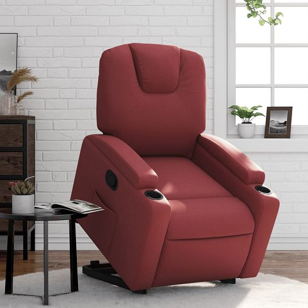 vidaXL Relaxsessel mit Aufstehhilfe Weinrot Kunstleder, 3204434
