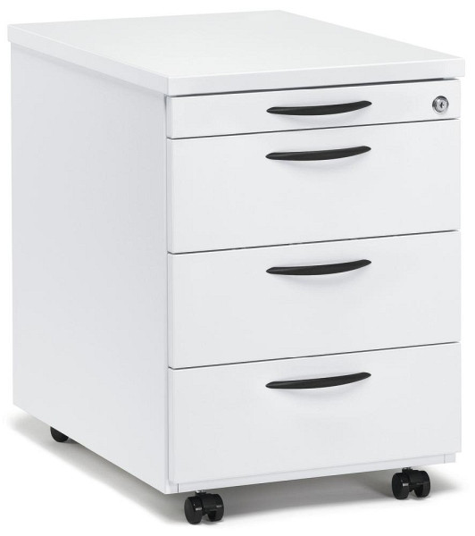 Deskin Rollcontainer MULTI M, Dekor weiß, B 435 x H 590 x T 600 mm, 3 Schübe, 290667