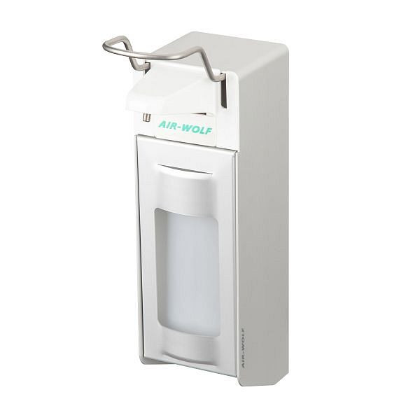 Air Wolf Desinfektionsmittel- und Seifenspender, Serie Omikron II, H x B x T: 330 x 95 x 168 mm, Alu eloxiert, WH Kunststoff, 35-451