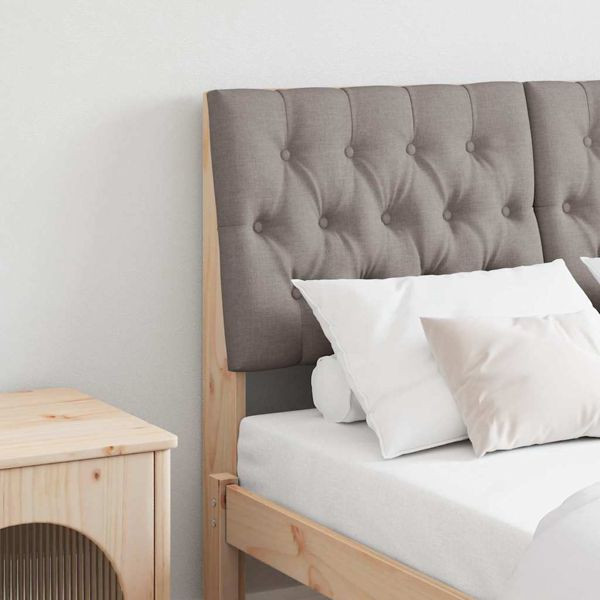 vidaXL Gepolstertes Kopfteil Taupe 120 cm Massives Kiefernholz, 879352
