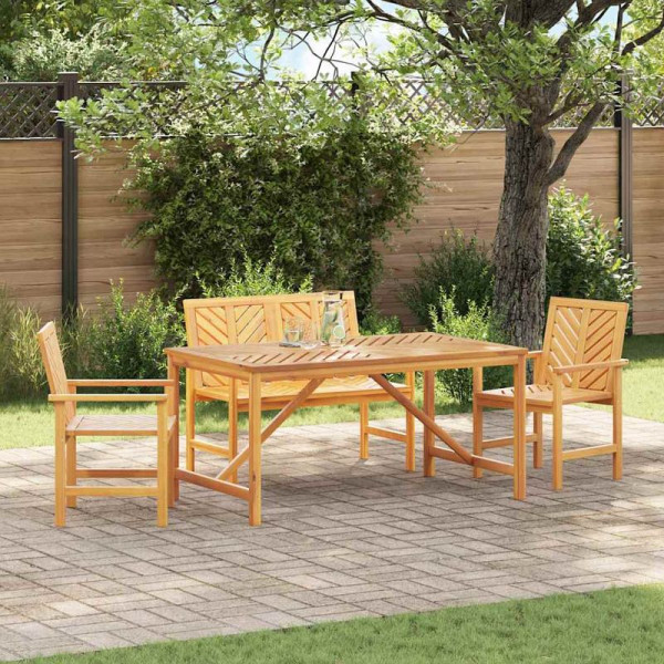 vidaXL Garten Essgruppe, 4er Set, Braun 150 x 90 x 74 cm Akazie Massivholz, 3154108