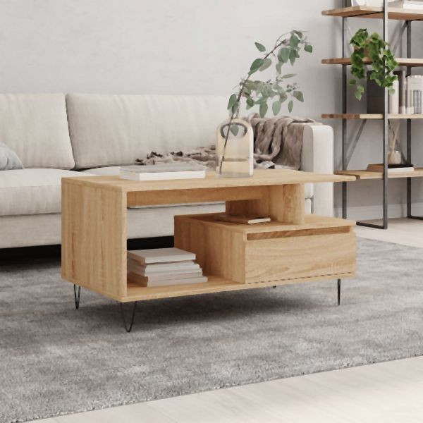 vidaXL Couchtisch Sonoma-Eiche 90x49x45 cm Holzwerkstoff, 831023