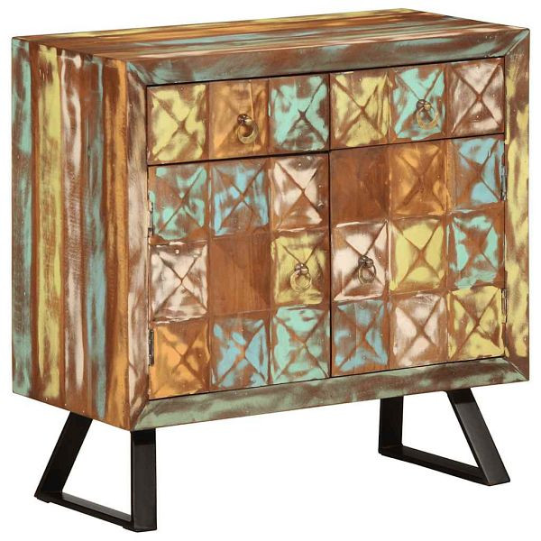vidaXL Schubladenschrank Mehrfarbig 70x35x70 cm Altholz Massiv, 358186