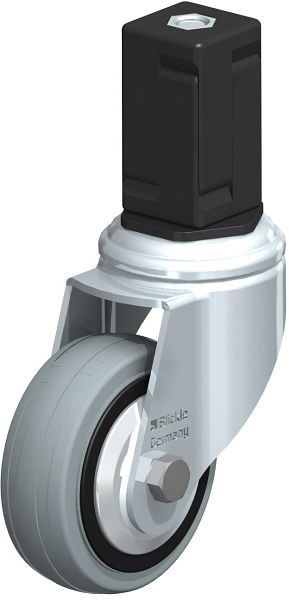 Blickle LKRA-VPA 80K-11-FA-EV17 Apparate-Lenkrolle mit Expander, Vollgummi, Grau, 848132
