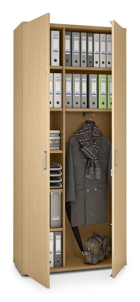 Deskin Garderobenschrank MULTI MODUL-PRO, Buchedekor, B 1000 x H 2250 x T 420 mm, 351927
