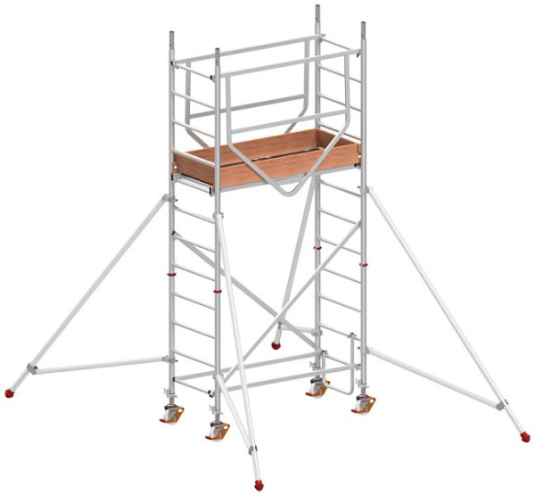 HYMER Fahrgerüst ADVANCED SAFE-T nach DIN EN 1004, Modul 1 + KIT + Auslegersatz, Rahmenteilbreite 0,72 m, Bühnenlänge 1,58 m, Reichhöhe 4,25 m, 707004