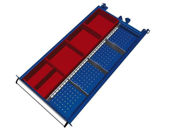 KLW Einteilungsmaterialsatz für Schubladen Fachhöhe 150 & 175 mm in SDB - Schrank, Schrankgröße 419 x 750 mm B x T, SDB-B04-118