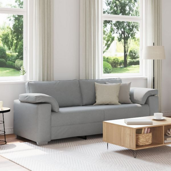 vidaXL 3-Sitzer Sofa in Hellgrau, 178 cm, Stoff, 4105237