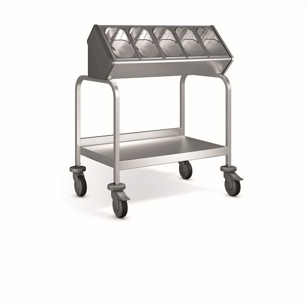 B.PRO BT 400 Kids Besteck- und Tablettwagen aus rostfreiem Edelstahl mit Kunststoffrollen mit Edelstahl-Serviettenspender, 574832