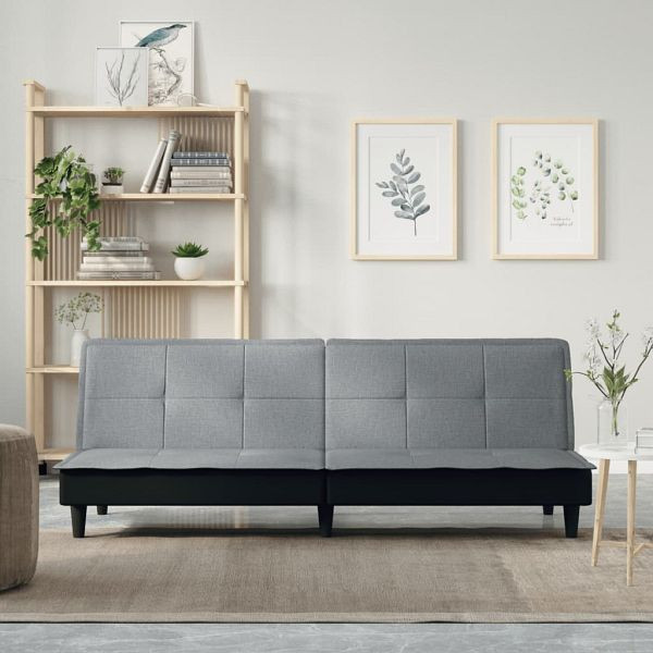 vidaXL Schlafsofa Hellgrau Stoff, Übernachtung von Gästen, 351913