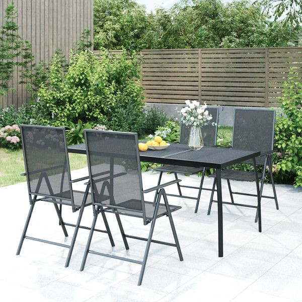 vidaXL 5-teilig Garten-Essgruppe Anthrazit Stahl, 3187982
