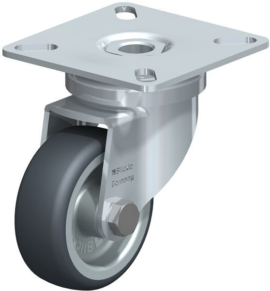 Blickle LPA-TPA 50G Apparate-Lenkrolle mit Anschraubplatte, Thermoplastisches Gummi-Elastomer, Grau, 346601