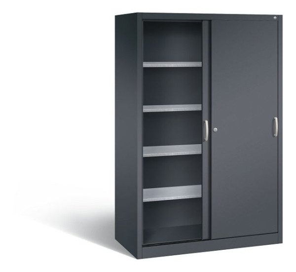 C+P Schiebetürenschrank Acurado, H1950xB1200xT600mm, Farbe: Schwarzgrau, Bügelgriff, 2069-00 S10101