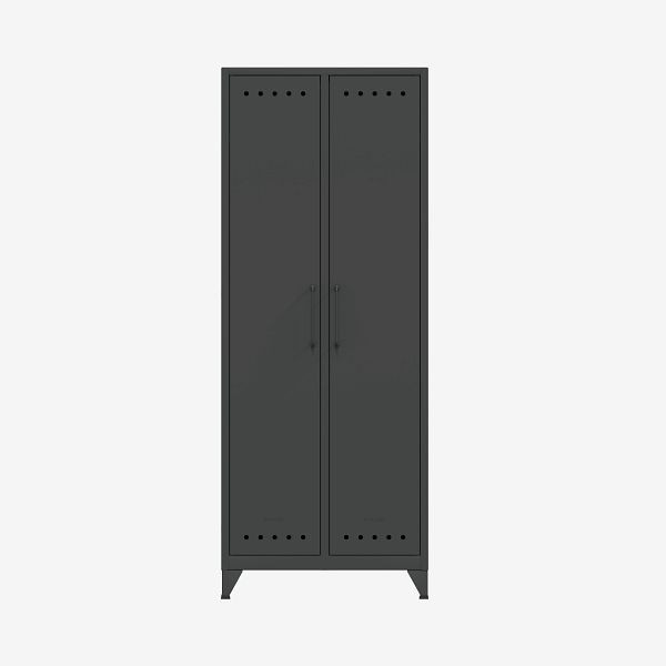Bisley Fern Maxi Kleiderschrank, mit Kleiderstange und festem Fachboden, anthrazitgrau (634), FERMAX634