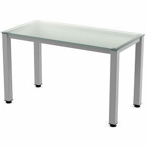 Rocada Schreibtisch Executive, Maße 120x60x73 cm, Gestell grau Platte Glas satiniert, 2000AD05