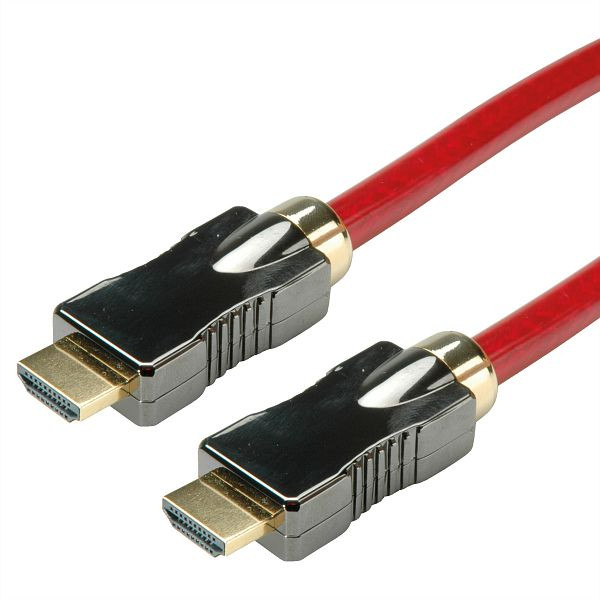 ROLINE 8K HDMI Ultra HD Kabel mit Ethernet, ST/ST, rot, 1 m, 11.04.5901