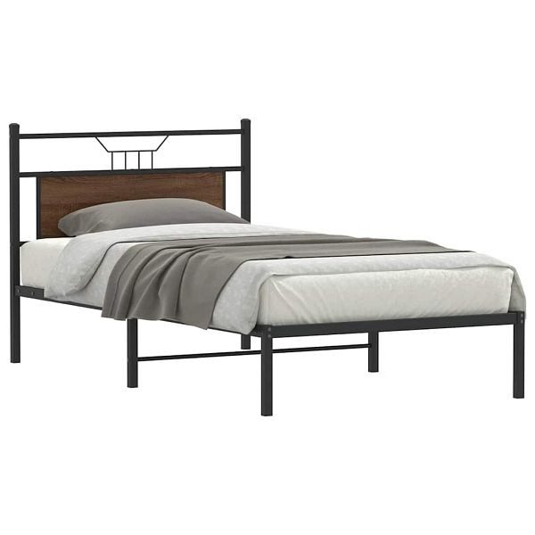 vidaXL Bettgestell ohne Matratze Braun Eiche 100x190 cm Holzwerkstoff, 4106835