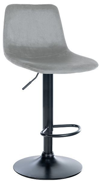 CLP Barhocker Divo Samt Schwarz, grau, 321703, 4251756486099