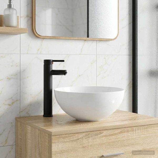 vidaXL Waschbecken fürs Badezimmer Matt Schwarz 35,5 x 35,5 x 14,5 cm, 890245