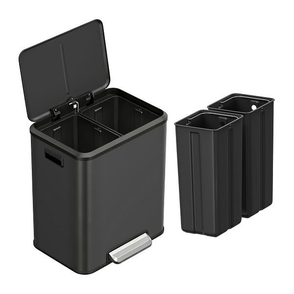 SONGMICS Mülleimer, Schwarz, 41,7x33,2x49,4 cm, LTB544B02