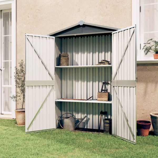 vidaXL Gerätehaus Grau 116x45x175 cm Verzinkter Stahl, 46302