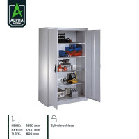 Produktbild von Alpha Work Werkzeugschrank mit Drehtüren, 1200 x 1950 x 600 mm, innen 4 Böden, Lichtgrau, 00113 Alpha Work Werkzeugschrank mit Drehtüren, 1200 x 1950 x 600 mm, innen 4 Böden, Lichtgrau, 00113