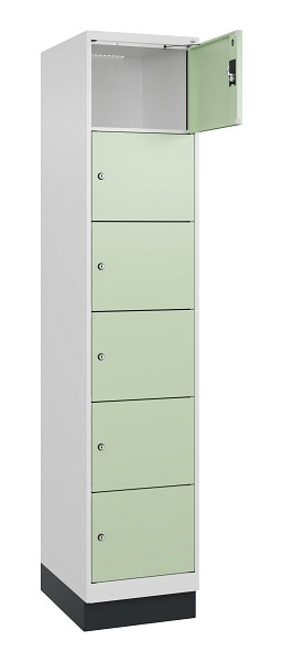 C+P Schließfachschrank Evolo PLUS, mit Sockel, 6 Fächer, 1950x400x500mm, 9016/60, 049020-126 S10019