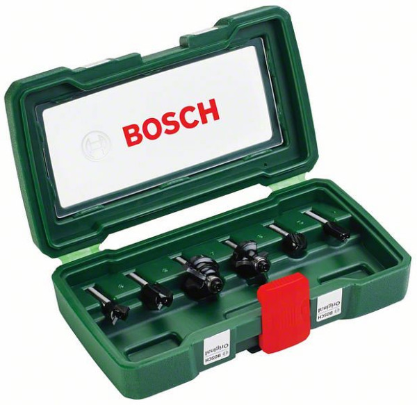 Bosch HM-Fräser-Set mit 6 mm Schaft, 6-teilig, 2607019464