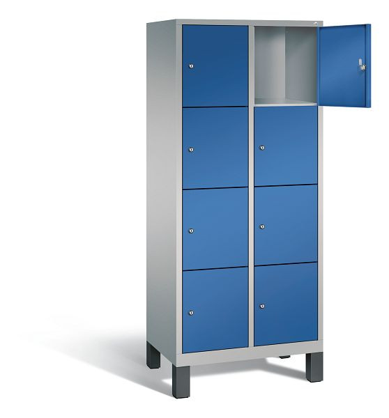 C+P Schließfachschrank Evolo, H1850xB810xT500mm, Farbe: Weißaluminium / Enzianblau, 48010-224 S10202