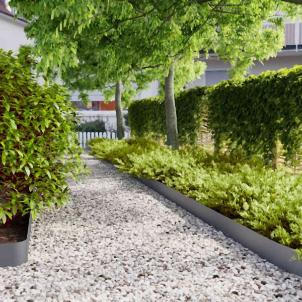 vidaXL Rasenkanten 10 Stück Anthrazit 15x103 cm Kaltgewalzter Stahl, 860144