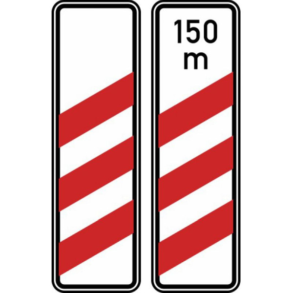 Stein HGS Dreistreifige Bake (Aufstellung rechts), RA1, Flachform 3 mm, mit Entfernungsangabe 150 m, 157-11-13