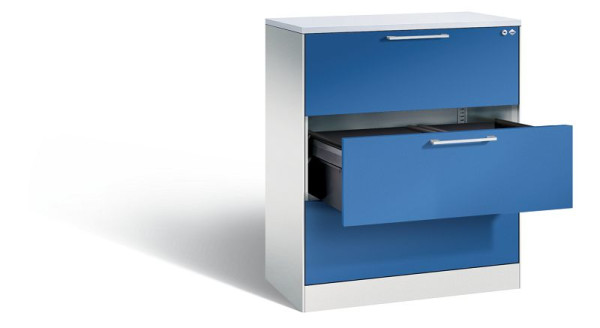 C+P Schubladenschrank Asisto, H1010xB800xT435 mm, Lichtgrau/Enzianblau/DBS Hellgra, 146043-312 S10175