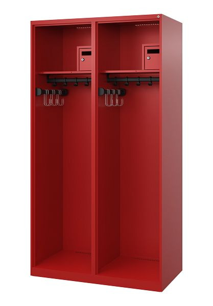 C+P Feuerwehrspind Evolo, Modell FLEXO, 2 Abteile, H1850B1000T500 mm, Feuerrot, 0493015-23 S10002