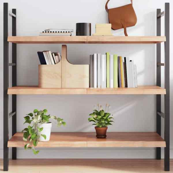 vidaXL Wandregal Hellbraun 120x50x(2-4) cm Massivholz Eiche Behandelt, 363696