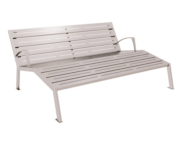 Procity Liegestuhl Silaos®, Mit Armlehne, 100% Stahl, RAL 7044/RAL 7044, 209663.7044