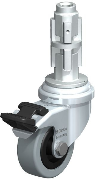 Blickle LRA-VPA 50G-FI-E03 Apparate-Lenkrolle mit Expander & Feststeller, Vollgummi, Grau, 309526