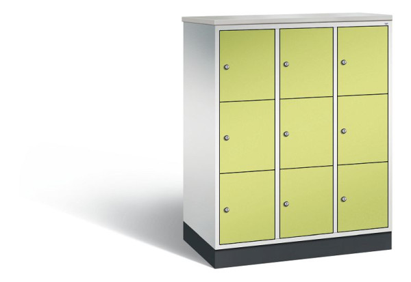 C+P Schließfachschrank Intro, H1255xB920xT490mm, Farbe: Lichtgrau / Viridingrün, 8573-301 S10369