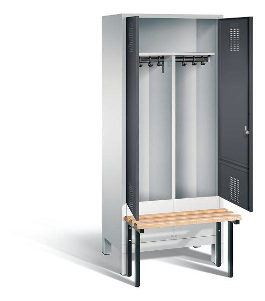 C+P Schwarz-Weiss-Spind Evolo, H1850xB810xT815mm, Farbe: Lichtgrau / Schwarzgrau, 48032-22 S10022