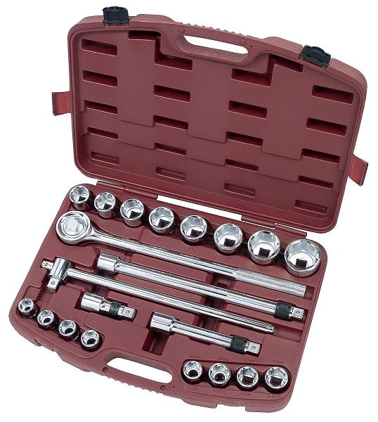 Kraftwerk PRO LINE Steckschlüssel-Koffer 3/4" 21-tlg mit Umschaltknarre ohne Teleskop-Auszug, 2056