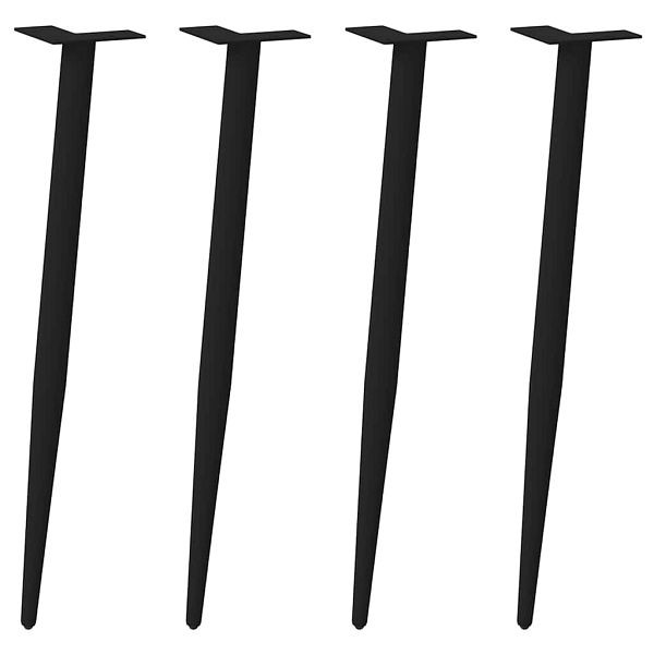 vidaXL Couchtischbeine Konische Form 4 Stk. Schwarz 72-73 cm Stahl, 4012516