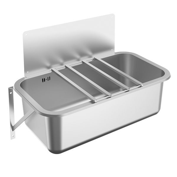 KWC Mehrzweckbecken, Sirius, Edelstahl, 800x260x450 mm, Klapprost und Spritzwand, 2000103648