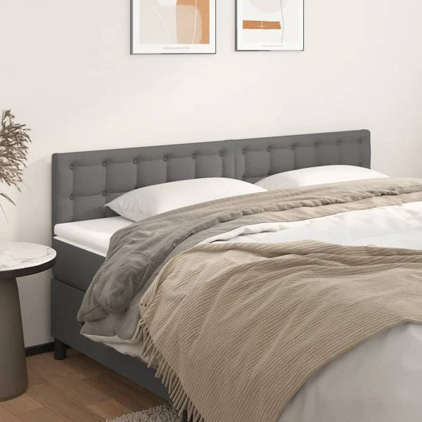 vidaXL Kopfteile 2 Stück Grau 90x5x78/88 cm Kunstleder, 346508