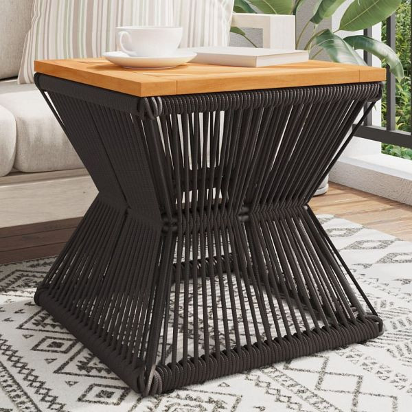 vidaXL Couchtisch mit Drahtgestell Schwarz 38x38x38 cm Akazienholz, 365636